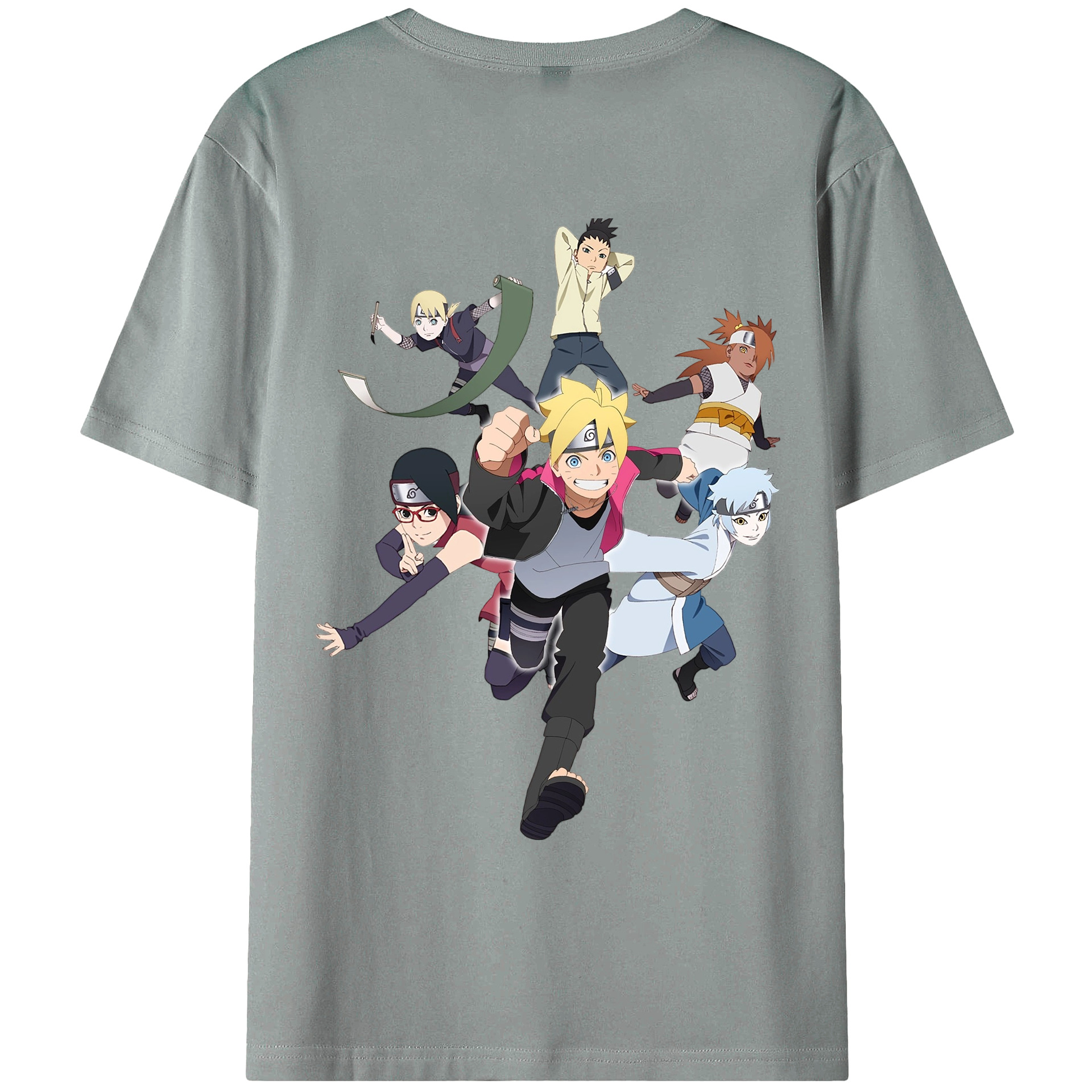 （画像用） NARUTO -ナルト- うずまき ボルト Uzumaki Boruto 綿100％ メンズ半袖Tシャツ（バックプリント） 通気性